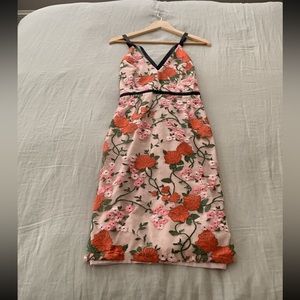 ASOS Embroidered Pink Orange Floral Dress - Size 12